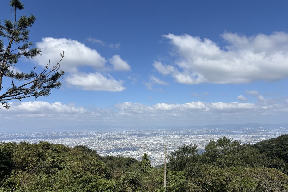 生駒山上遊園地から見た大阪平野の景色